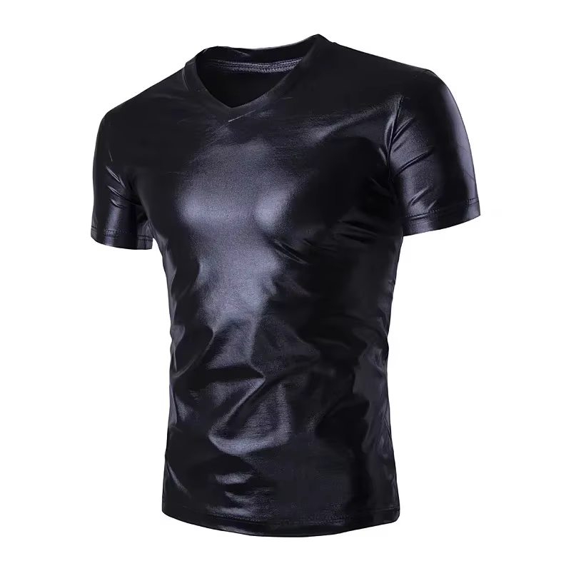 T-shirt Homme 2026 pour Soirées en Boîte de Nuit, Tenue Sexy pour Fêtes Disco et Scène, T-shirt Col 