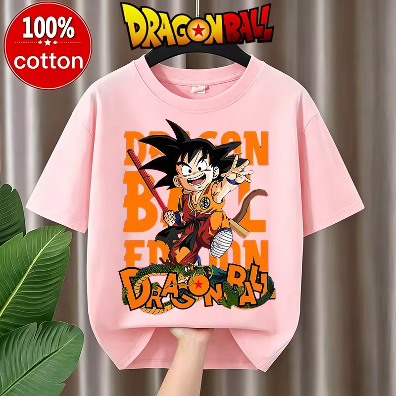T-shirt de sport pour garçons pour l'été - Haut décontracté Dragon Ball pour enfants en pur coton à 