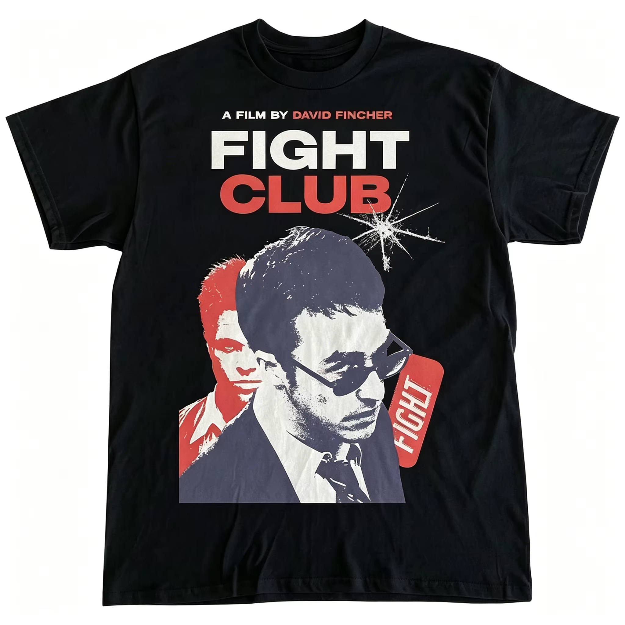T-shirt graphique vintage pour homme 2026, motif film Fight Club, design David Fincher avec texte ro