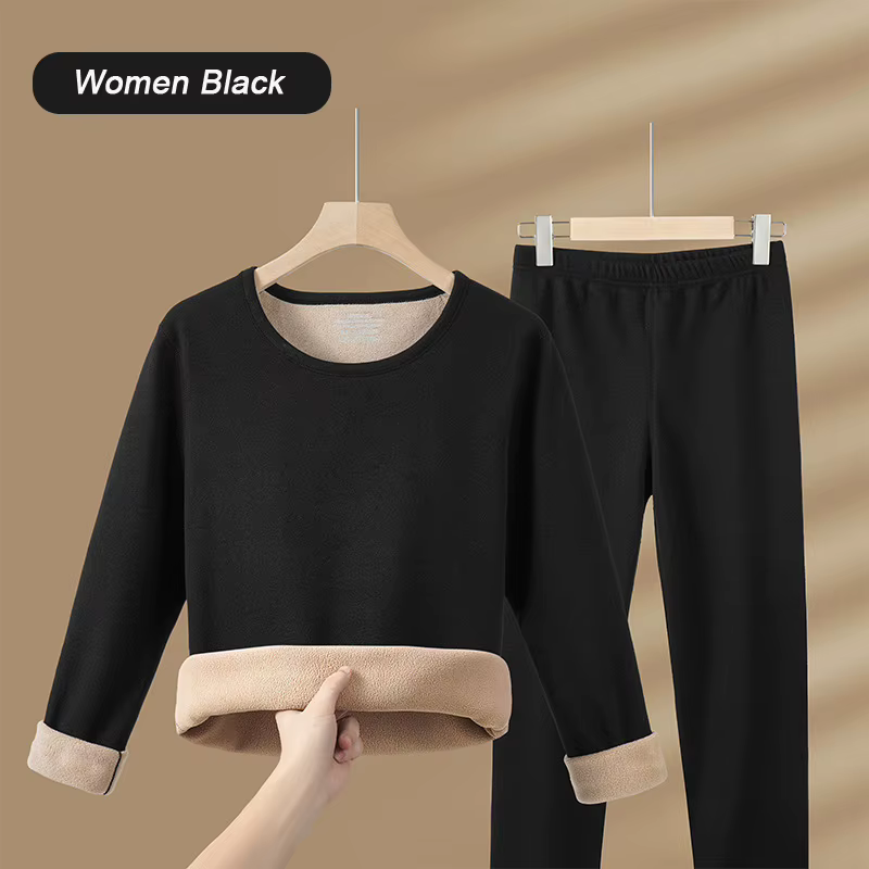 Hiver nouveaux sous-vêtements thermiques pour femmes épais ensemble intime polaire 2 pièces femme fo