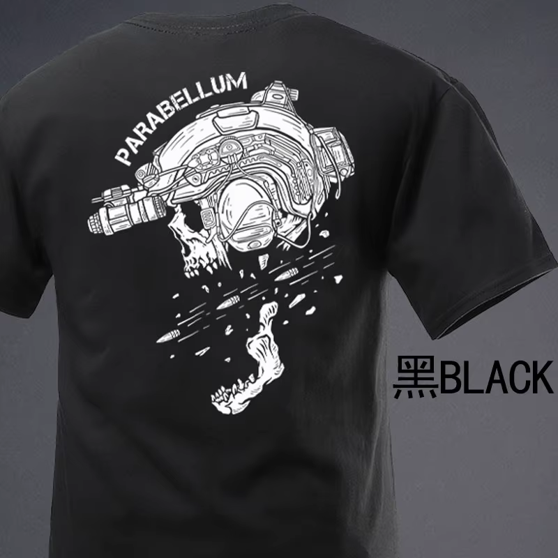 Parabellum The Fired Bullet mode T-Shirts Streetwear 100% coton hauts amples respirant t-shirt passi