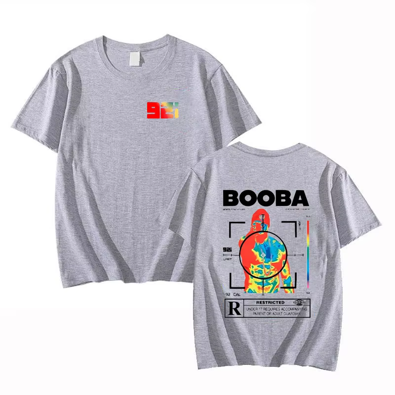 B2O T-shirts hommes mode BOOBA imprimé à manches courtes t-shirt femmes décontracté Harajuku Streetw