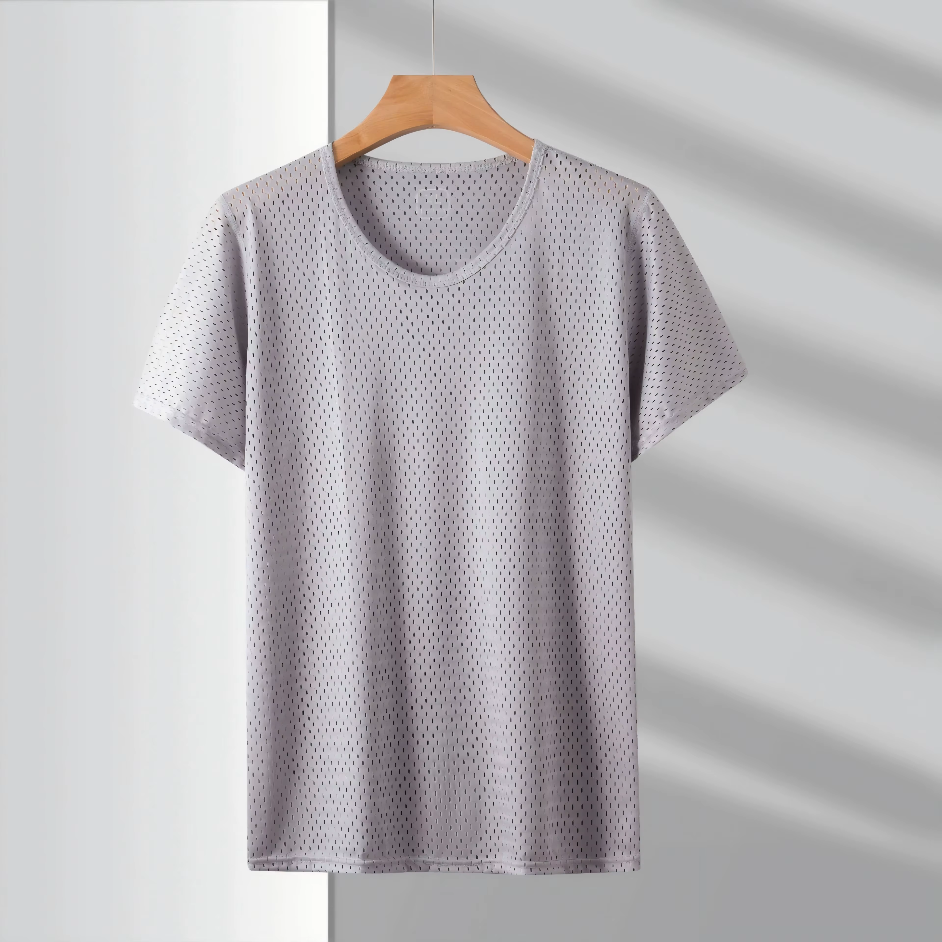 T-shirt homme en soie glacée respirante, col rond, couleur unie, noir 4XL, hors stock, pour l'été, f