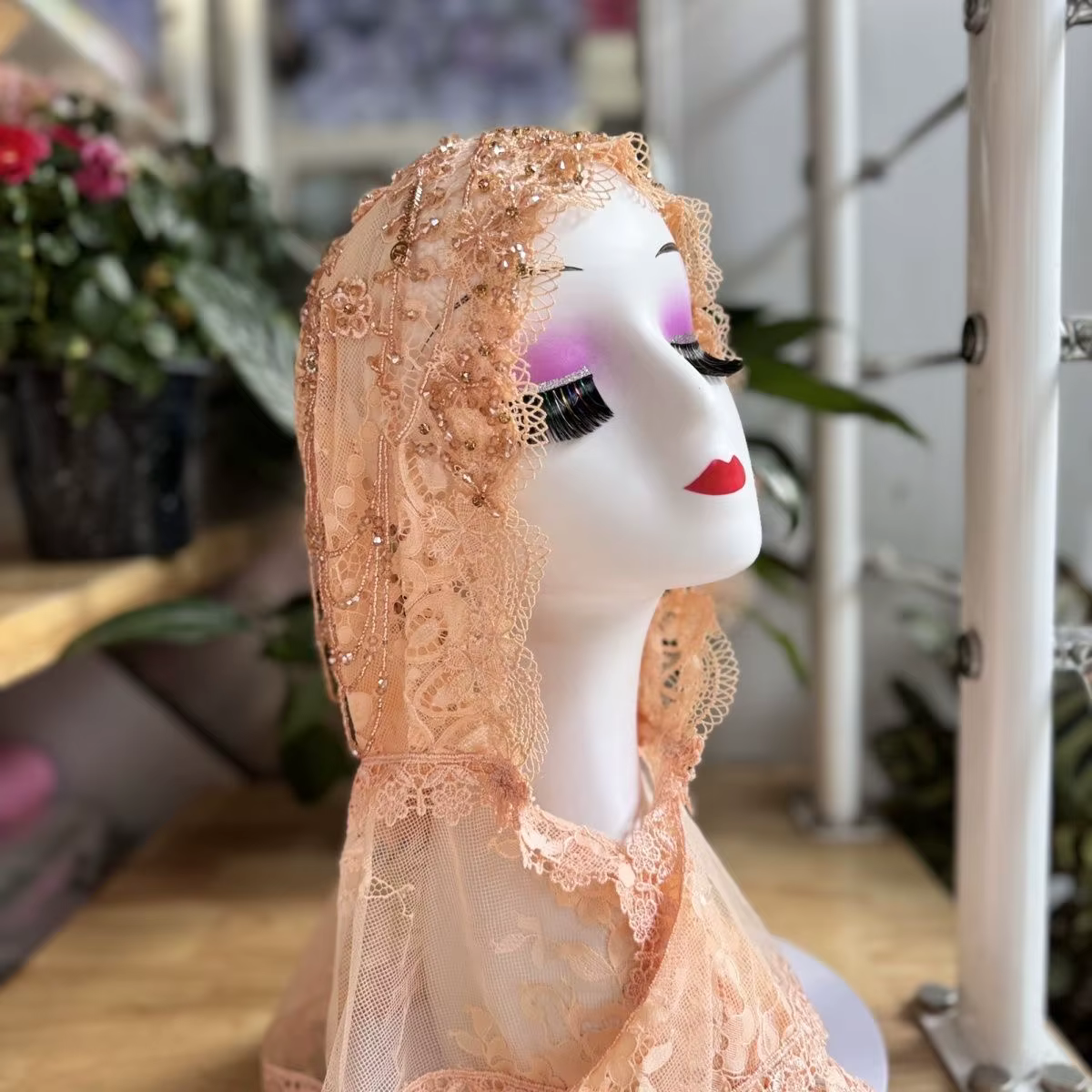 Hijab, châle, foulard et turban pour femmes musulmanes, de luxe, à pampilles, en dentelle, pour la p
