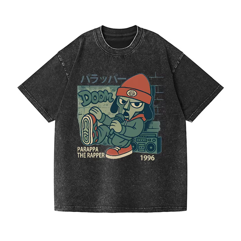 T-shirt PaRappa The Rapper MF Doom au design vintage délavé, vêtements pour hommes et femmes, nouvel