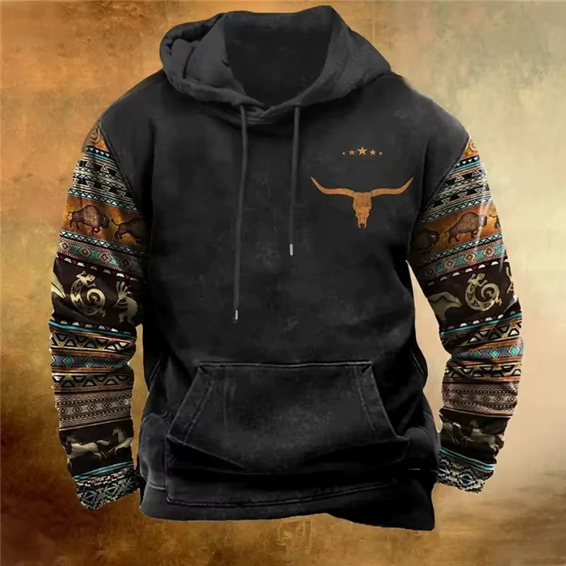 Sweat à capuche Vintage pour hommes, pull décontracté à manches longues, imprimé Harajuku, Streetwea