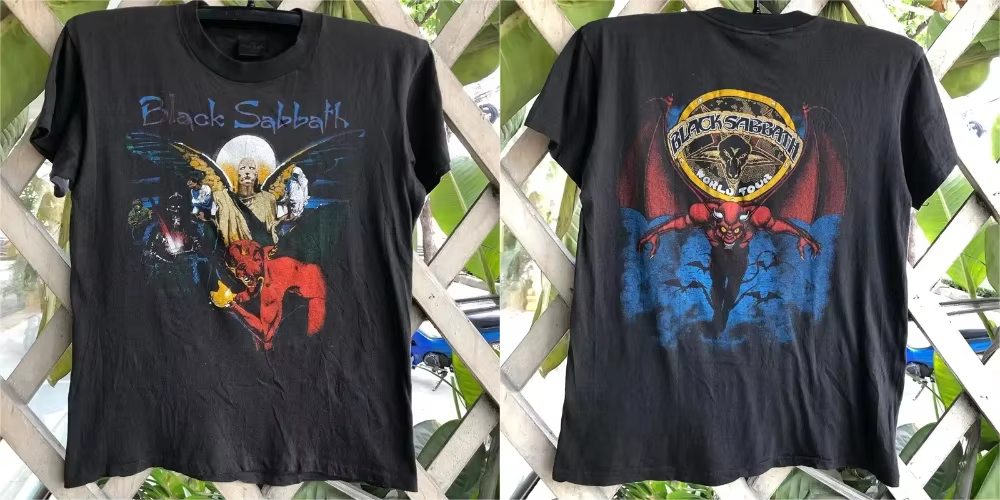 Black Sabbath Band Vintage américain rétro t-shirt à la mode coton hommes été sport décontracté femm