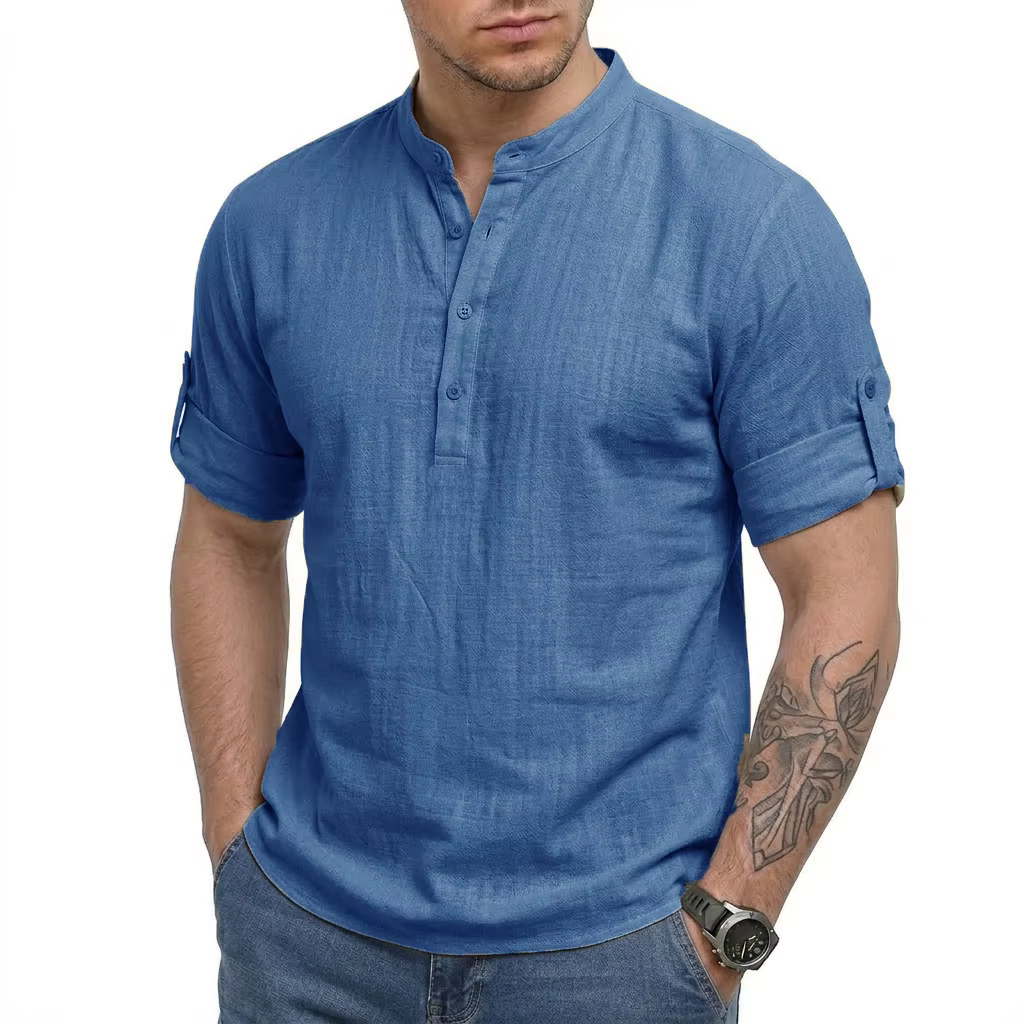 Nouvelle Chemise en Lin à Manches Longues pour Homme, Chemises Décontractées de Luxe pour Hommes, T-
