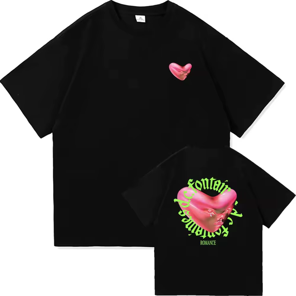 Plus Fontaines D.C.Romance Tee-shirt pour homme, nouveauté, haut et t-shirts à manches courtes, col 