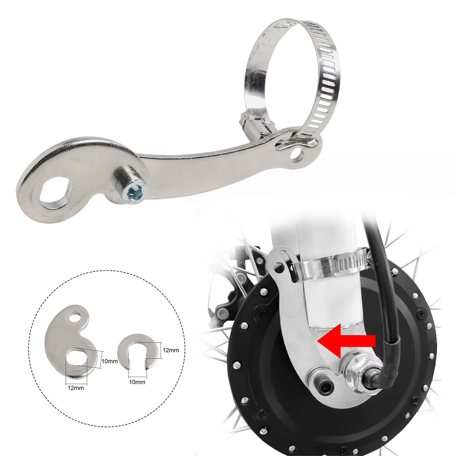 1 ensemble d'accessoires de bras de couple de vélo électrique pour membre de couple M12, pièce métal