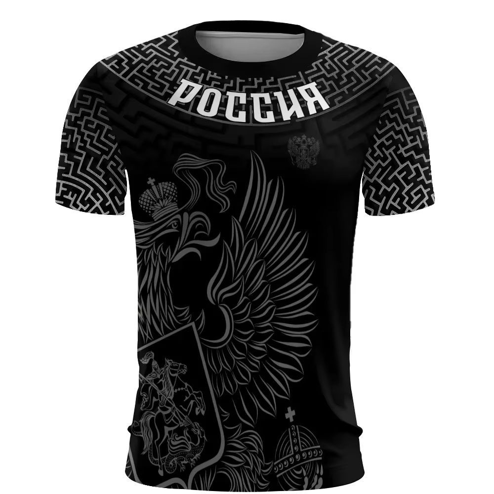 T-shirts pour hommes russes, t-shirt à manches courtes avec drapeau russe en 3D, t-shirts surdimensi