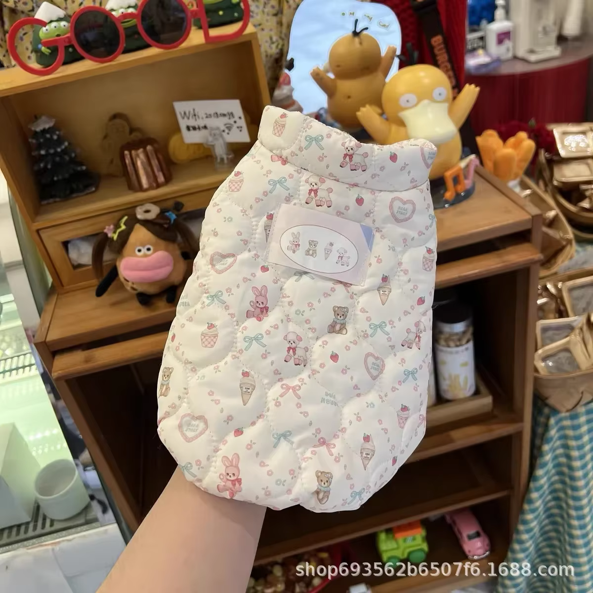 Mignon hiver vêtements pour animaux de compagnie ours en peluche col haut pour petit chien Parkas ch