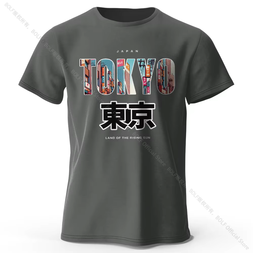 Tokyo imprimé mode avant 100% coton T-Shirt, Ultra doux col rond manches courtes T-Shirt, parfait po