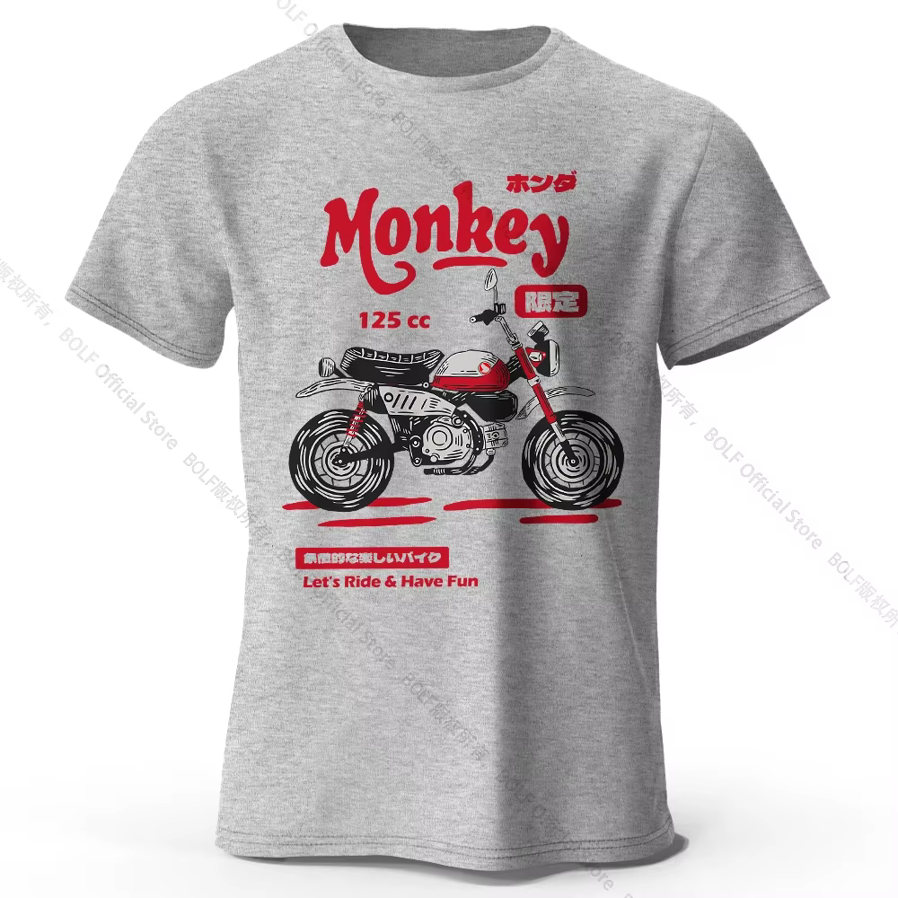 T-shirt vintage avec dessin de moto, 100% coton, motif de moto dessiné à la main, pour hommes et fem