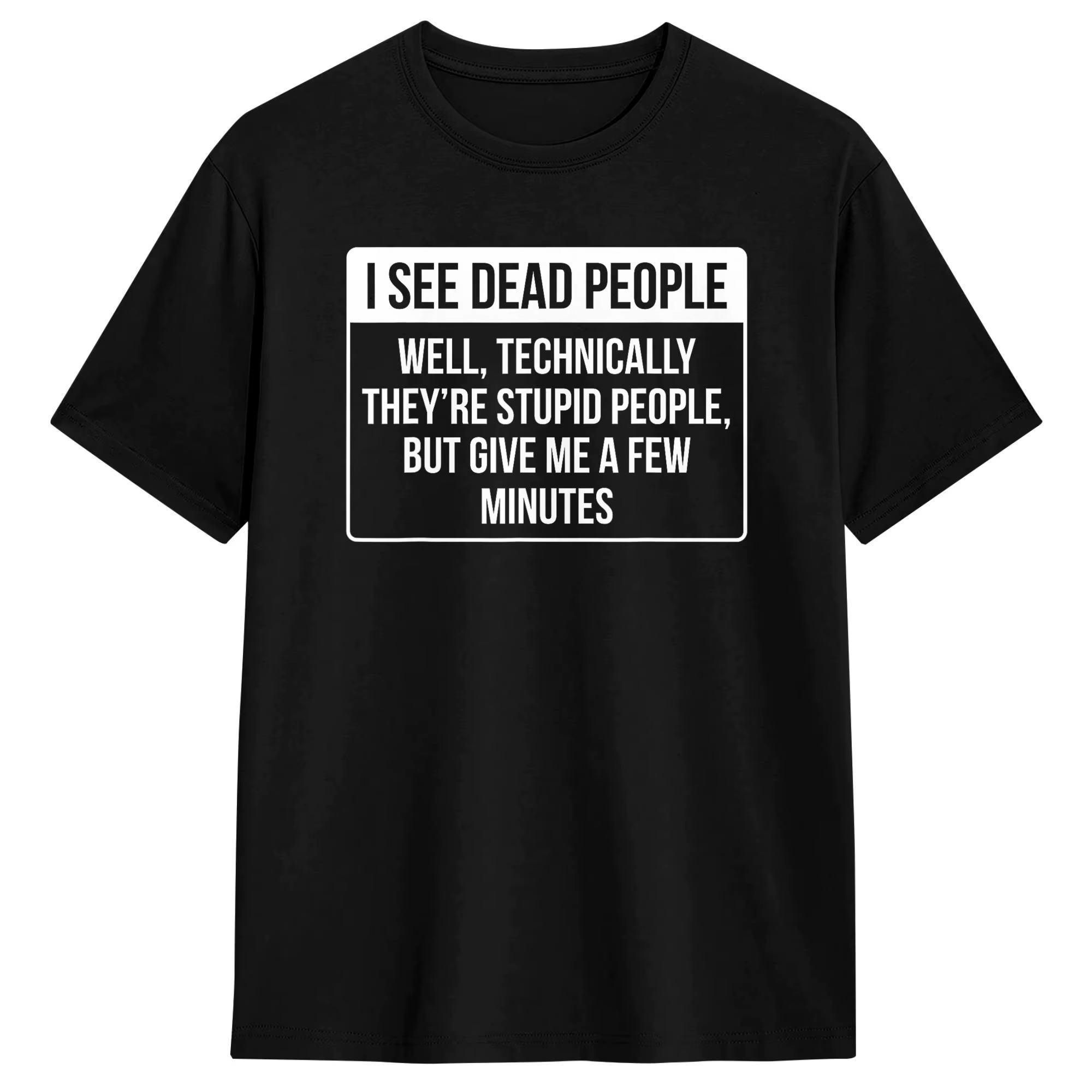 T-shirt pour hommes avec inscription « I See Dead People », en pur coton, drôle, col rond, manches c