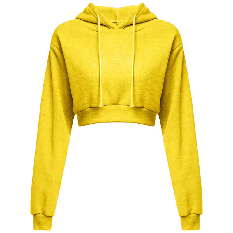 Sweat à capuche court pour femme, manteau de sport, pull à capuche, sweat-shirt, vêtements d'automne