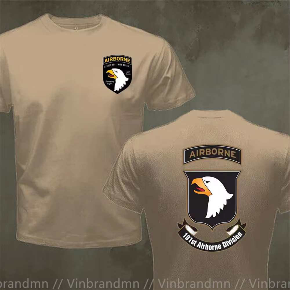 T-shirt US Army 101st Airborne pour hommes, vêtements décontractés à la mode, T-shirt d'été, vêtemen
