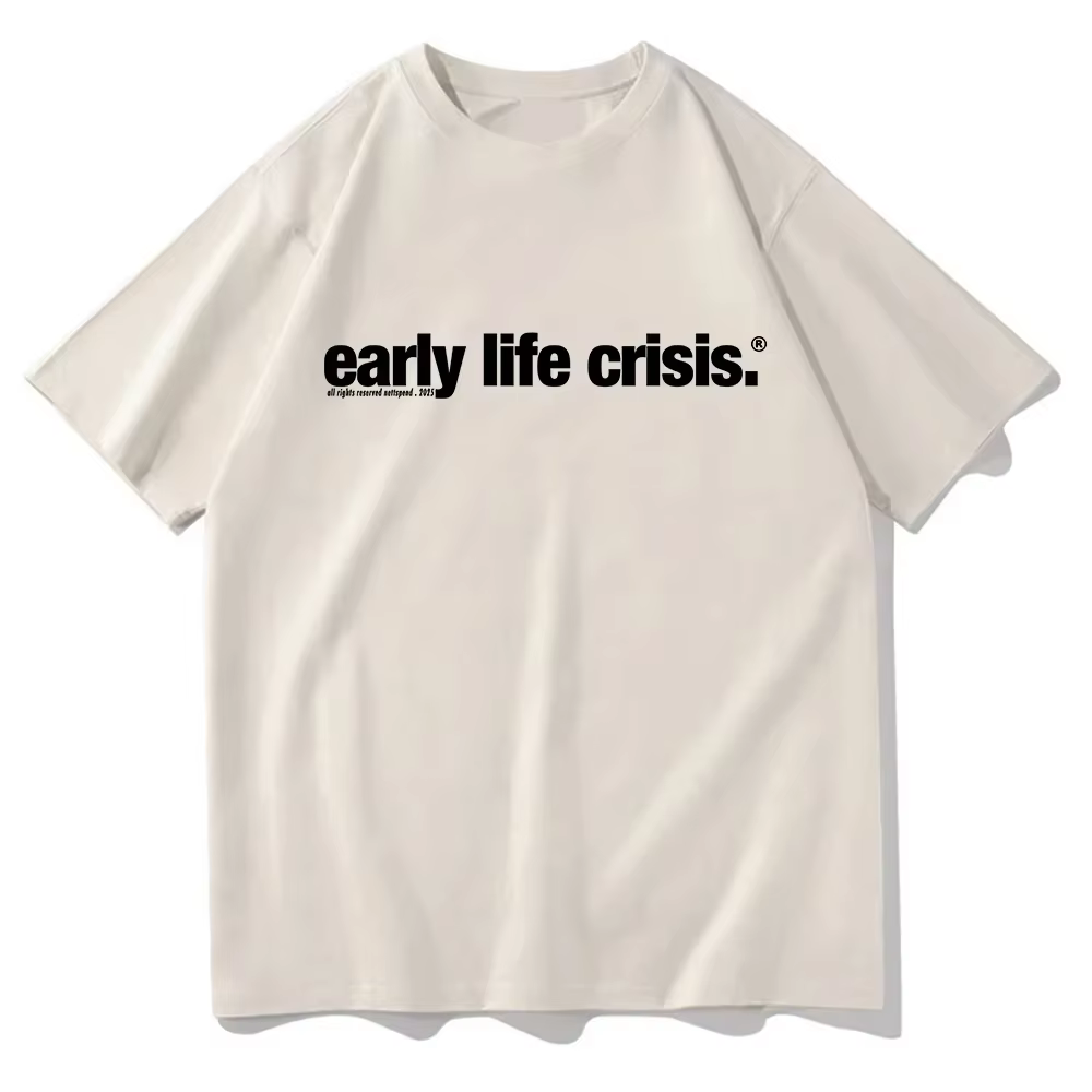 T-shirt Nettspend Early Life Crisis Same 2025 – Vêtements tendance homme/femme en coton, hauts graph