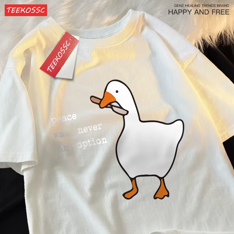 T-shirt ras du cou à motif pour hommes et femmes, La paix n'a jamais été une option, Économie simple