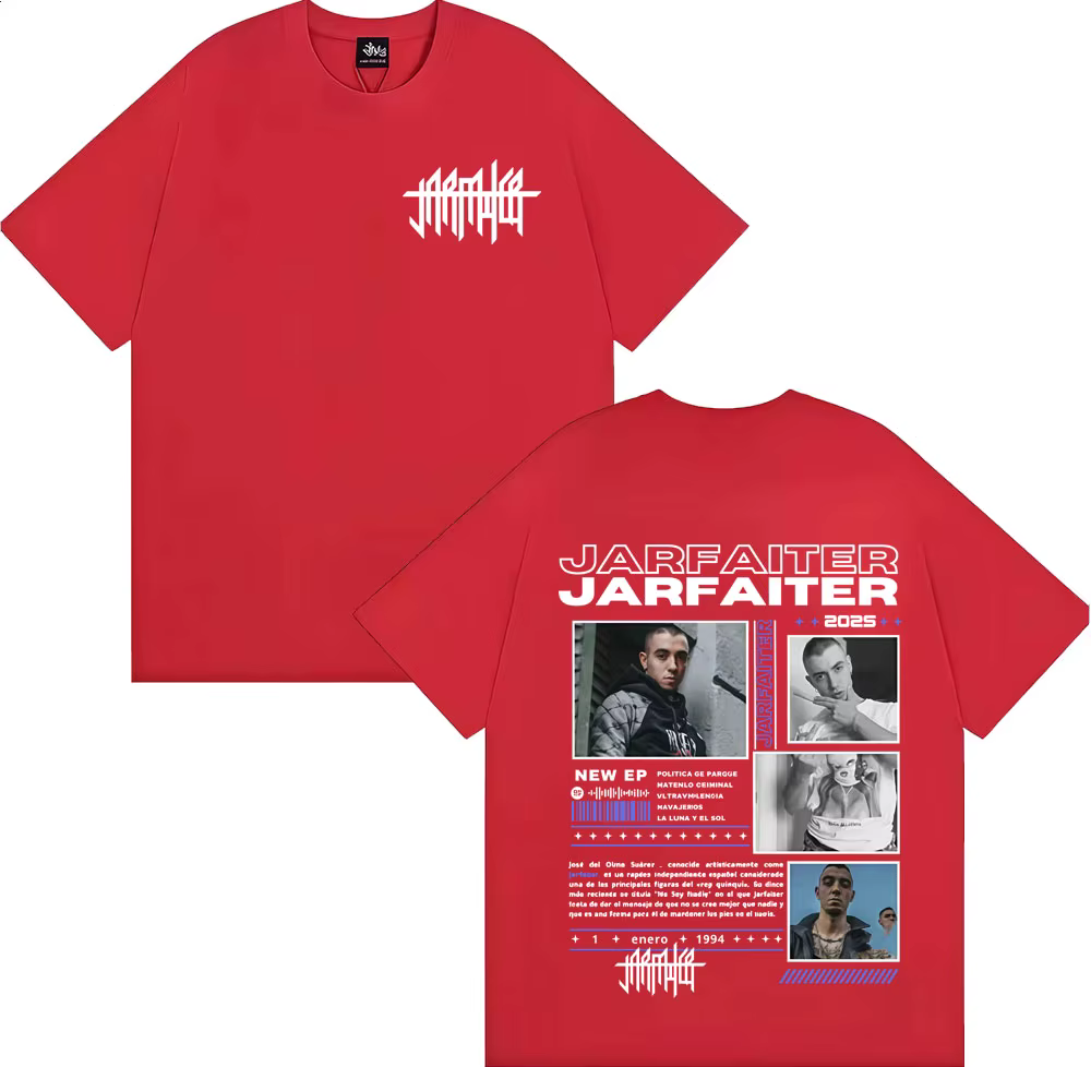 Rappeur Jarfaiter Album Tour 2025 couverture T-shirt hommes femmes Harajuku mode Hip Hop Pop musique
