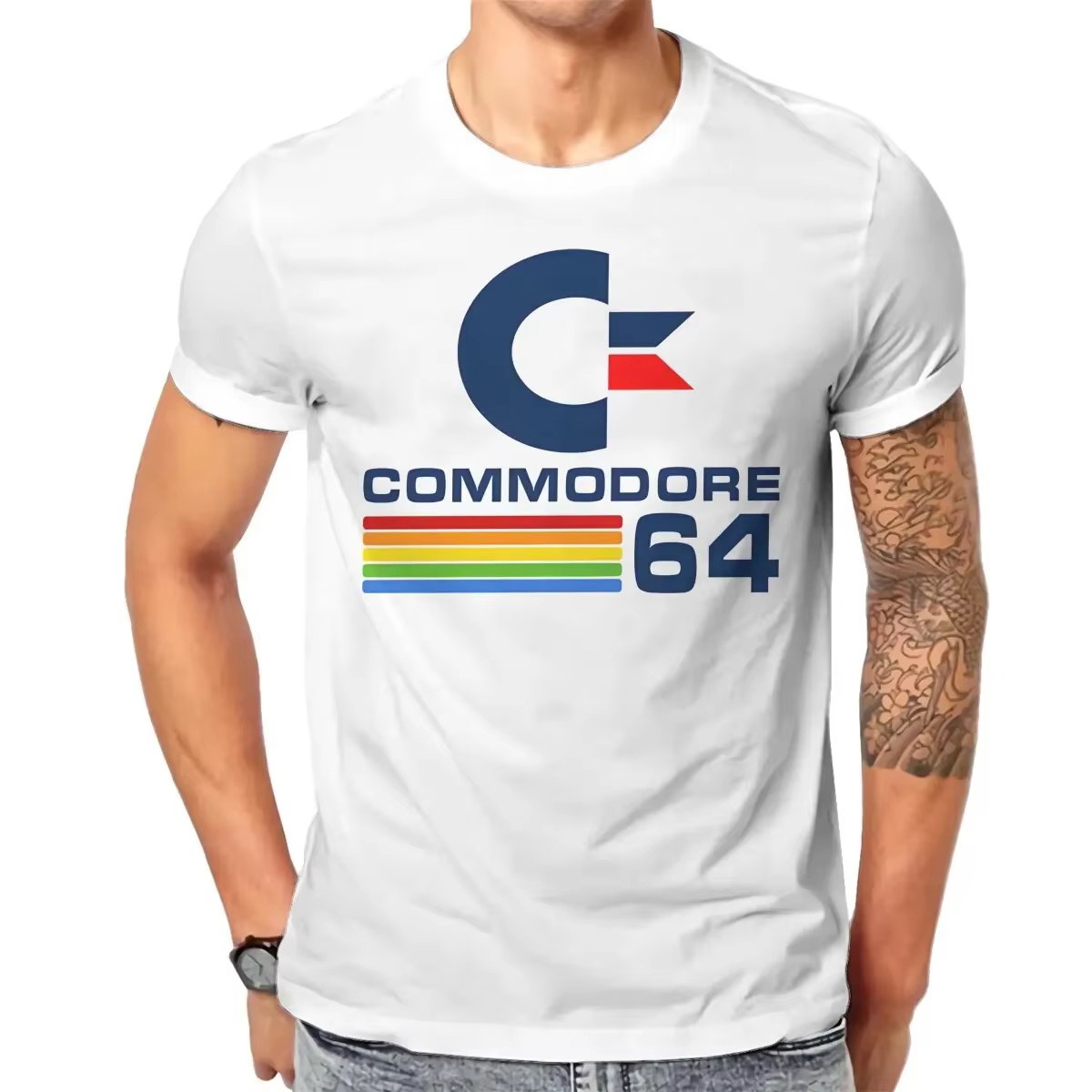 Commodore 64 T-shirt pour hommes, vêtements d'été T-shirt à col rond en polyester