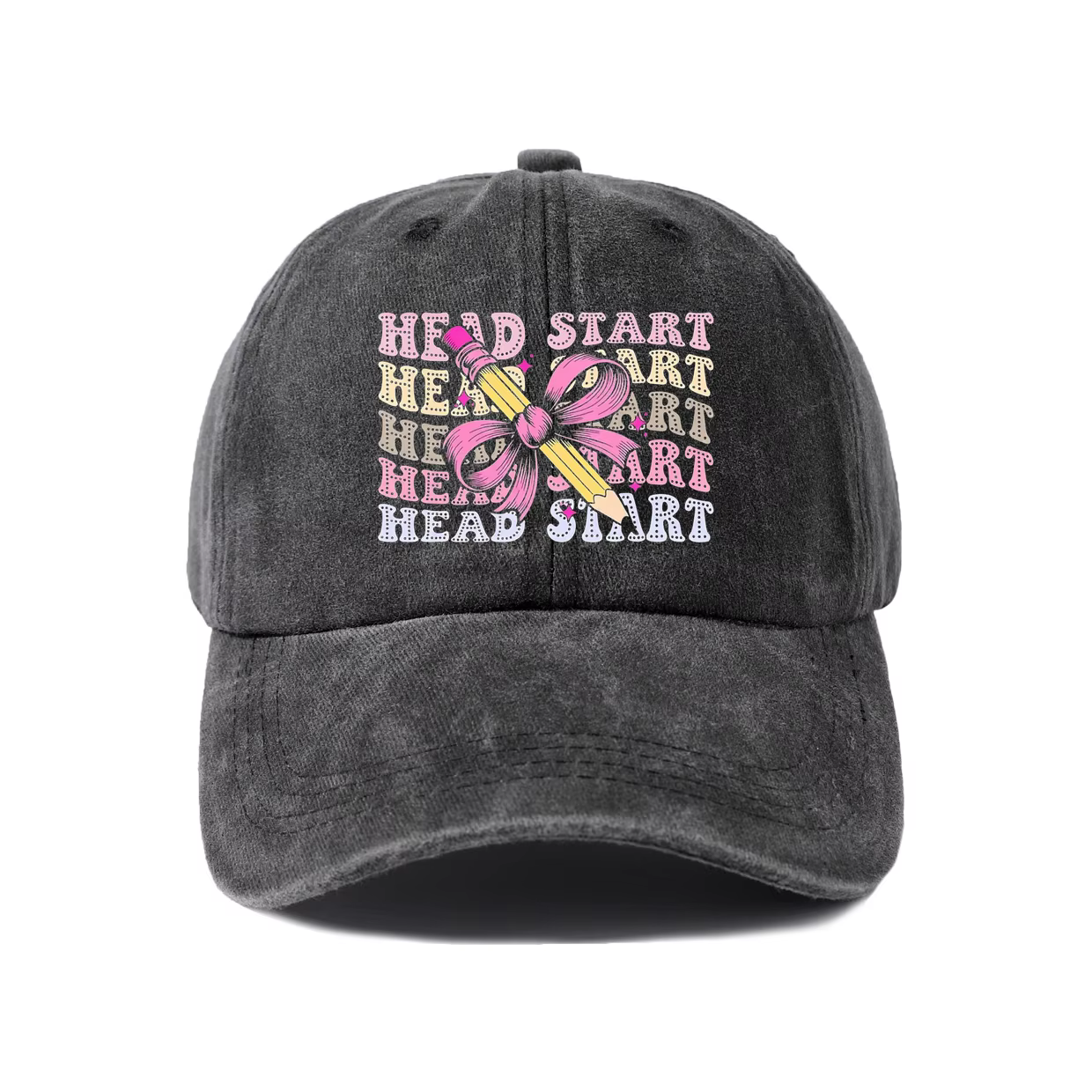 Casquette de baseball graphique Pink Ribbon Head Start, style vintage délavé, réglable, unisexe, cad