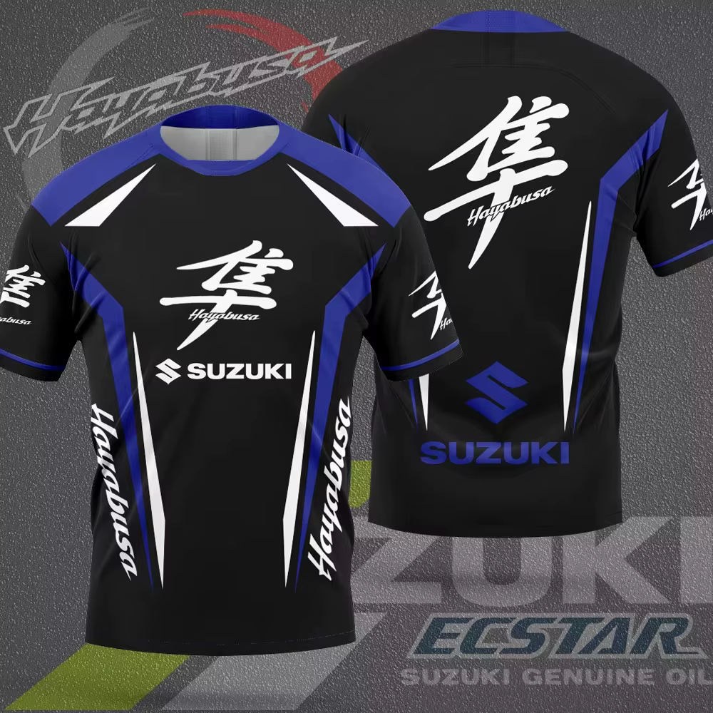 T-shirt pour homme avec logo Suzuki Hayabusa, équipe de course moto, été, manches courtes, décontrac