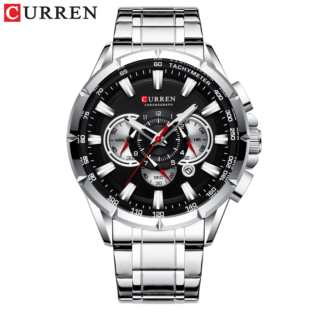 CURREN nouveau chronographe de Sport décontracté montres pour hommes bracelet en acier inoxydable mo