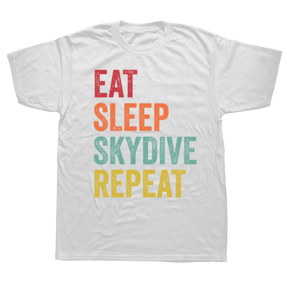 Vinage Skydiving Eat Sleep Skydive Repeat Paragliding Parachu Paraglider T-shirts décontractés surdi
