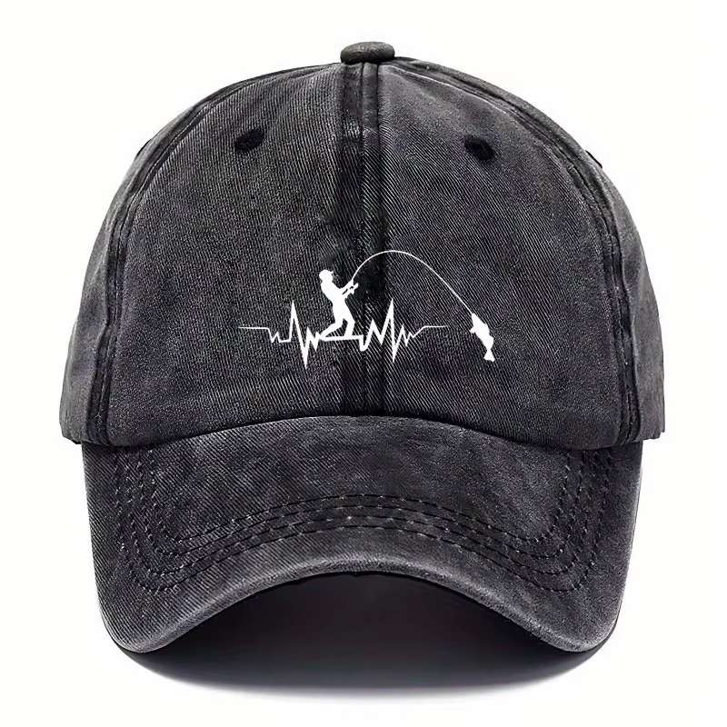 Casquette de baseball rétro lavée avec motif de pêche pour hommes et femmes, protection solaire, vêt