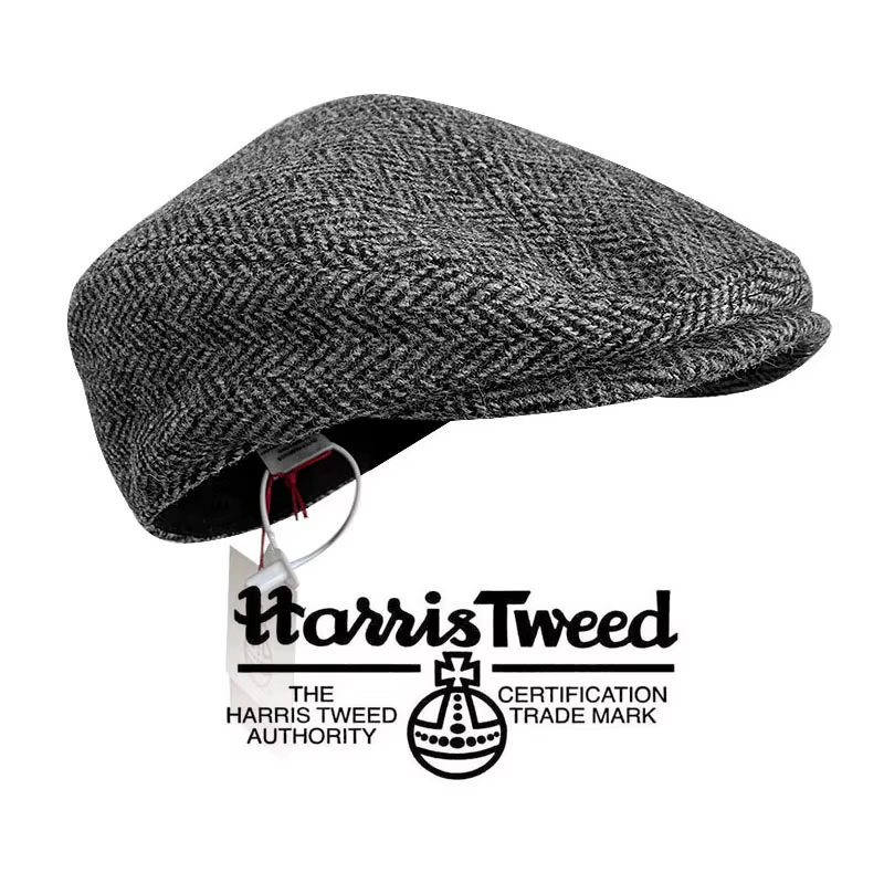 Chapeau rétro authentique en Harris Tweed pour homme - Casquette bec de canard 100 % laine chaude, b