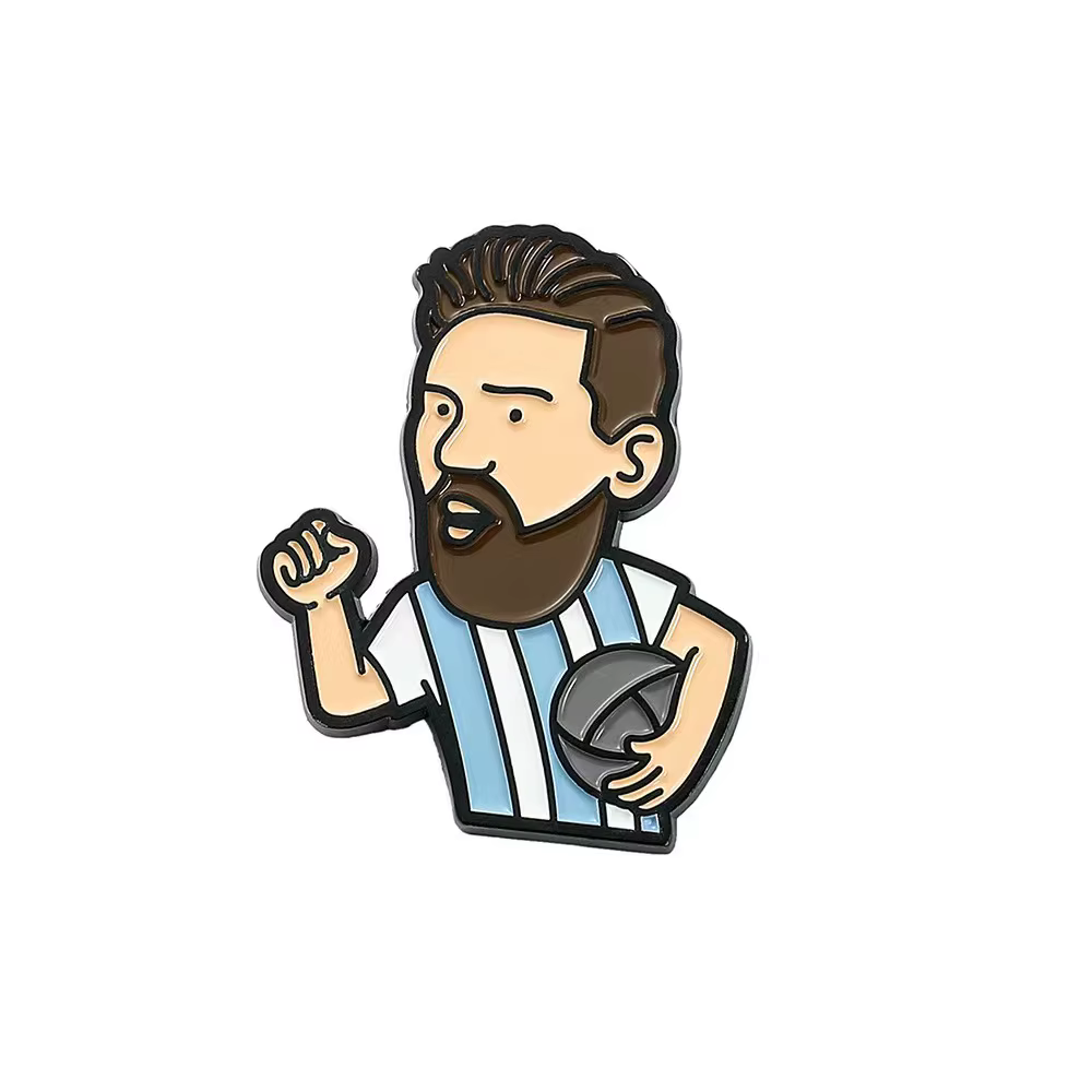 Broche de joueur de Football de dessin animé Messi, accessoires, belle broche étoile pour sac à dos 