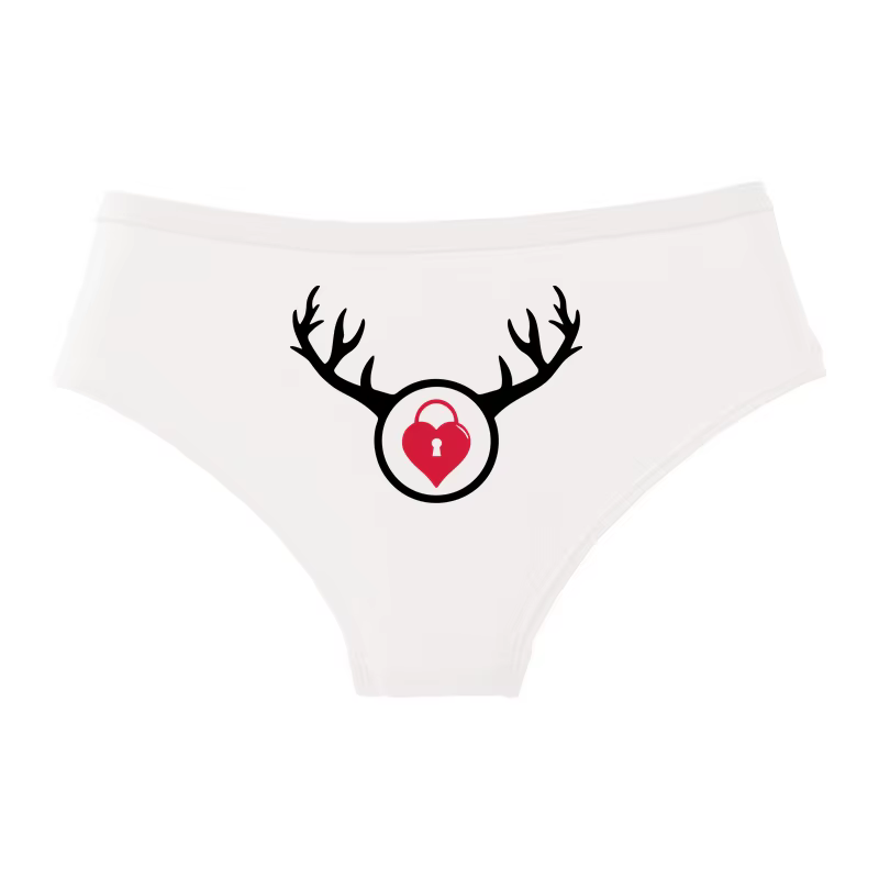 Cuckold Heart avec bois sous-vêtements en coton Lingeries Sexy pour femmes mignon fille slips femme 