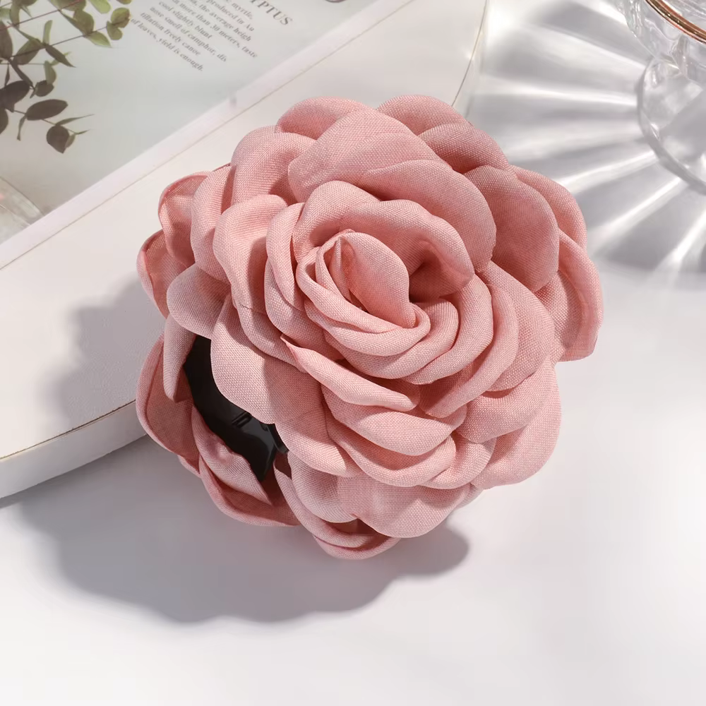 Pinces à cheveux en tissu de coton pour femmes, 16 couleurs, taille moyenne, fleur de Rose, pince à 