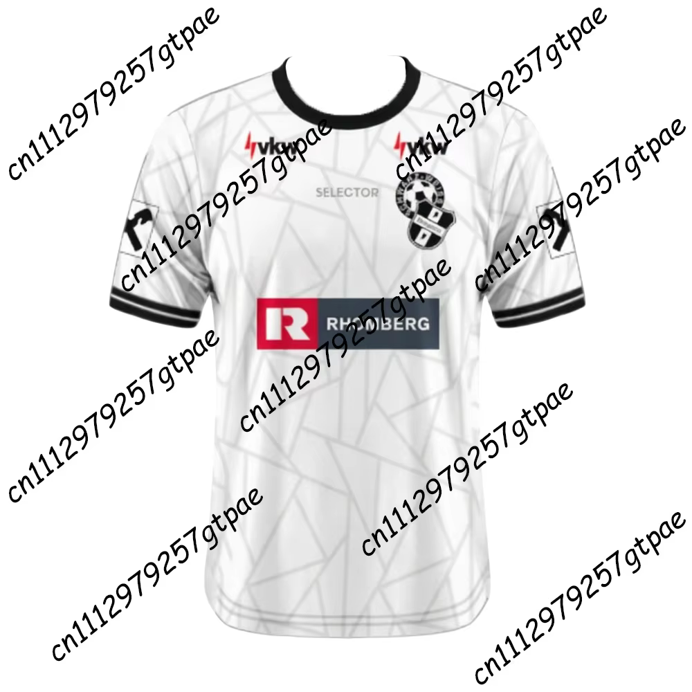 T-shirt de football pour adultes Summer Schwarz Weiss Bregenz, respirant, confortable et à séchage r