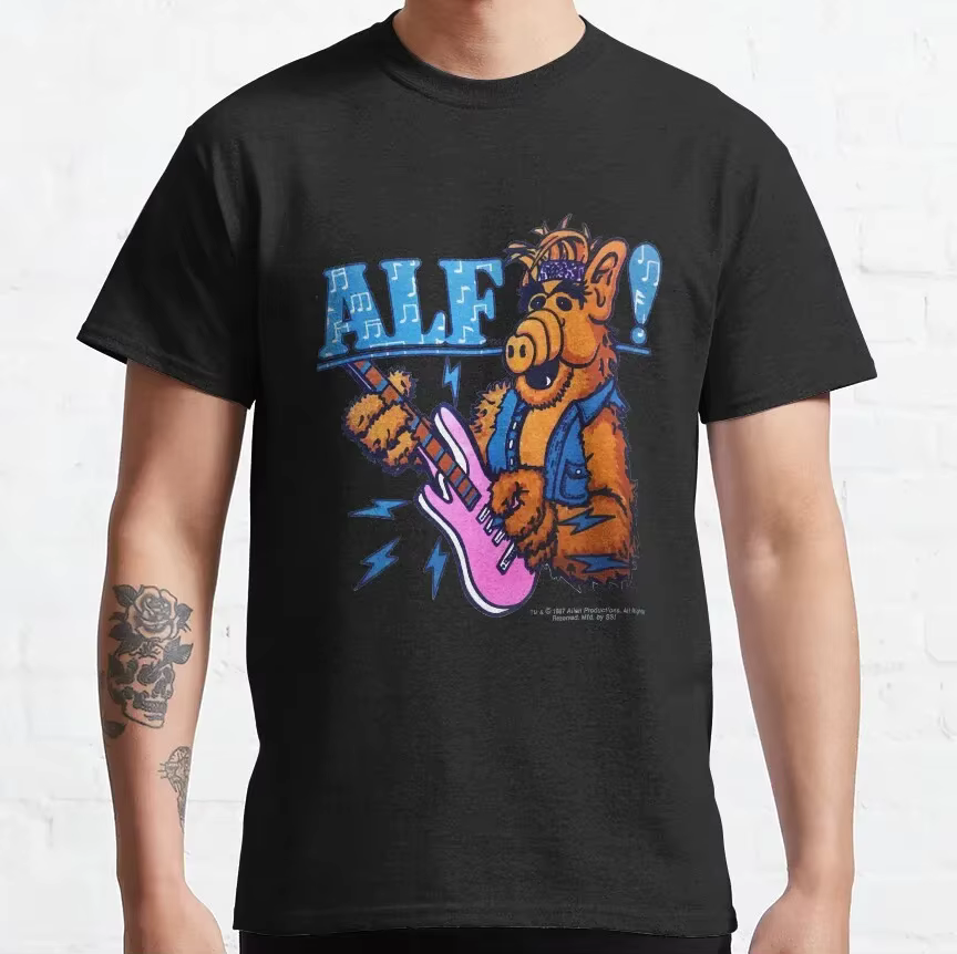 Alfie Y2K vêtements 80s Dessin animé graphique t-shirts 90s Rétro Style alien ALF rick TV Show Unise
