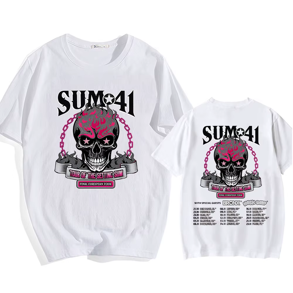 Tour du réglage Sum Sum41 T-shirt coton été haute qualité hommes t-shirts col rond décontracté Hip H