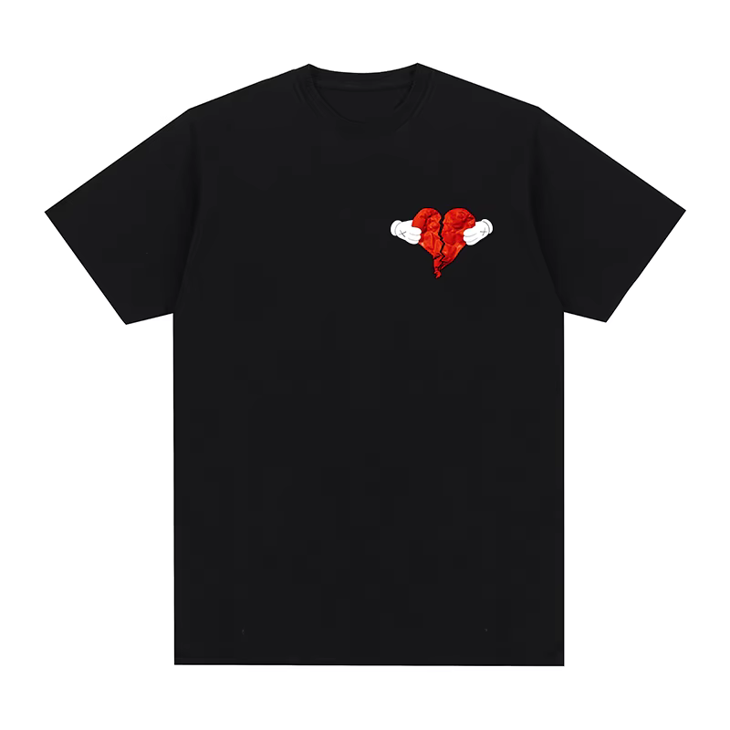 Kanye West coeur Hip Hop T-shirt Vintage coton hommes T-shirt nouveau T-shirt femmes hauts unisexe