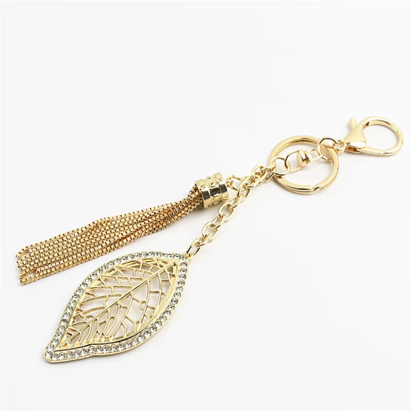 Accessoires en métal, bijoux en métal, porte-clés, pendentif feuille, petits ornements suspendus, ac