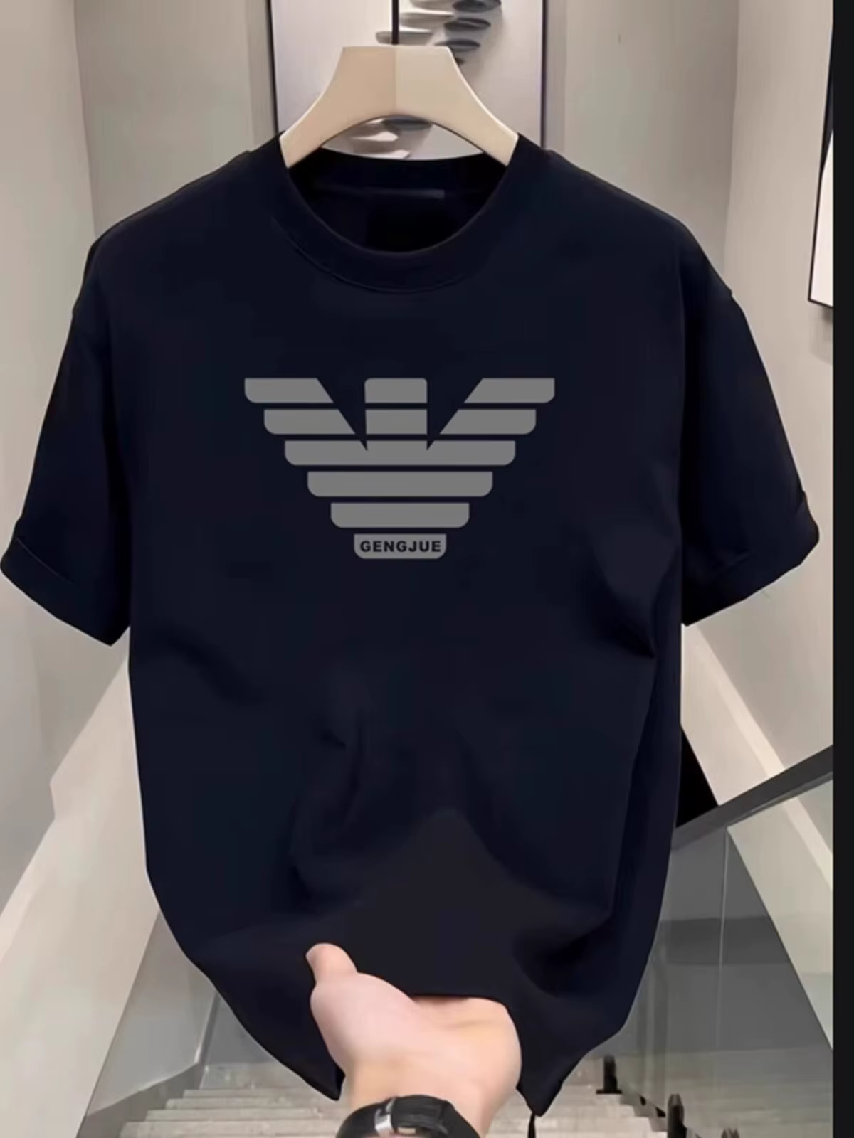 Tendance de la mode streetwear, logo classique, t-shirt décontracté, marque de luxe, haut pour homme