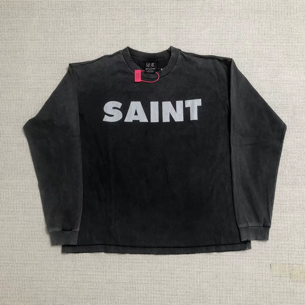 SAINT OF MICHAEL meilleure qualité Streetwear Vintage manches longues t-shirt décontracté ample surd