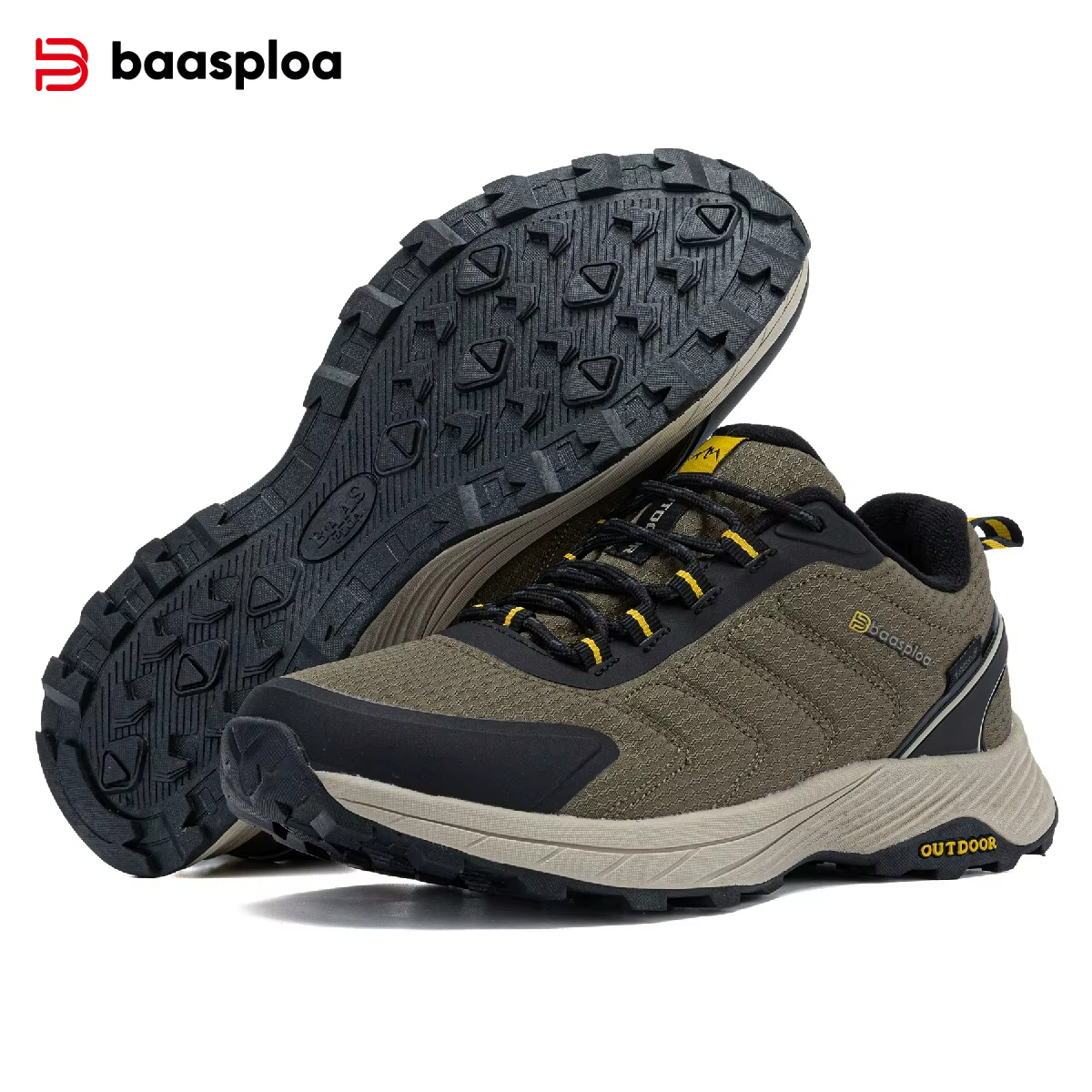 Baasploa Chaussures de course sur sentier pour hommes, baskets de trekking en plein air, chaussures 