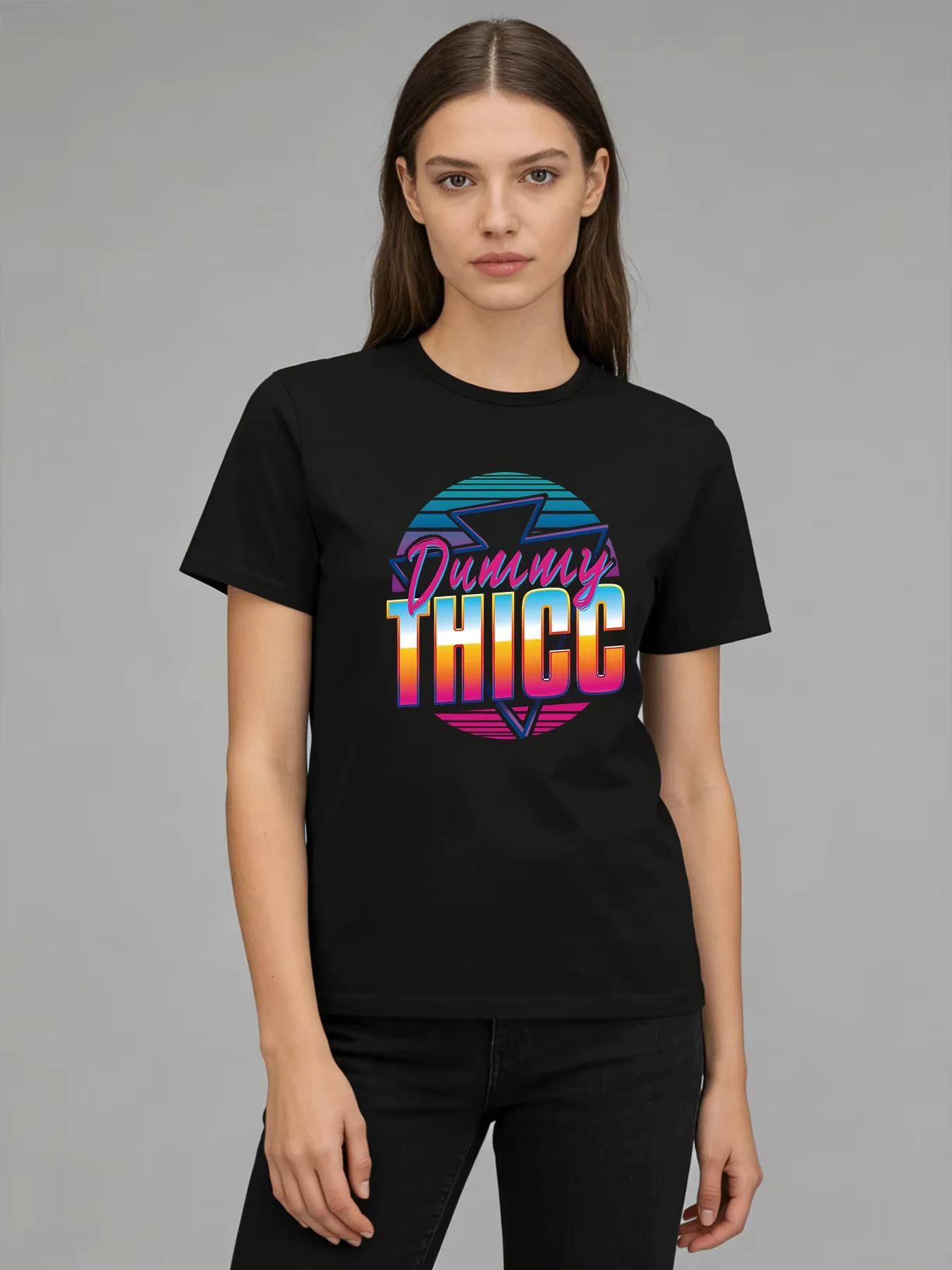 Nouveau T-shirt Femme Printemps/Été 2026 – Motif Rétro Années 80 – Col Rond Décontracté à Manches Co