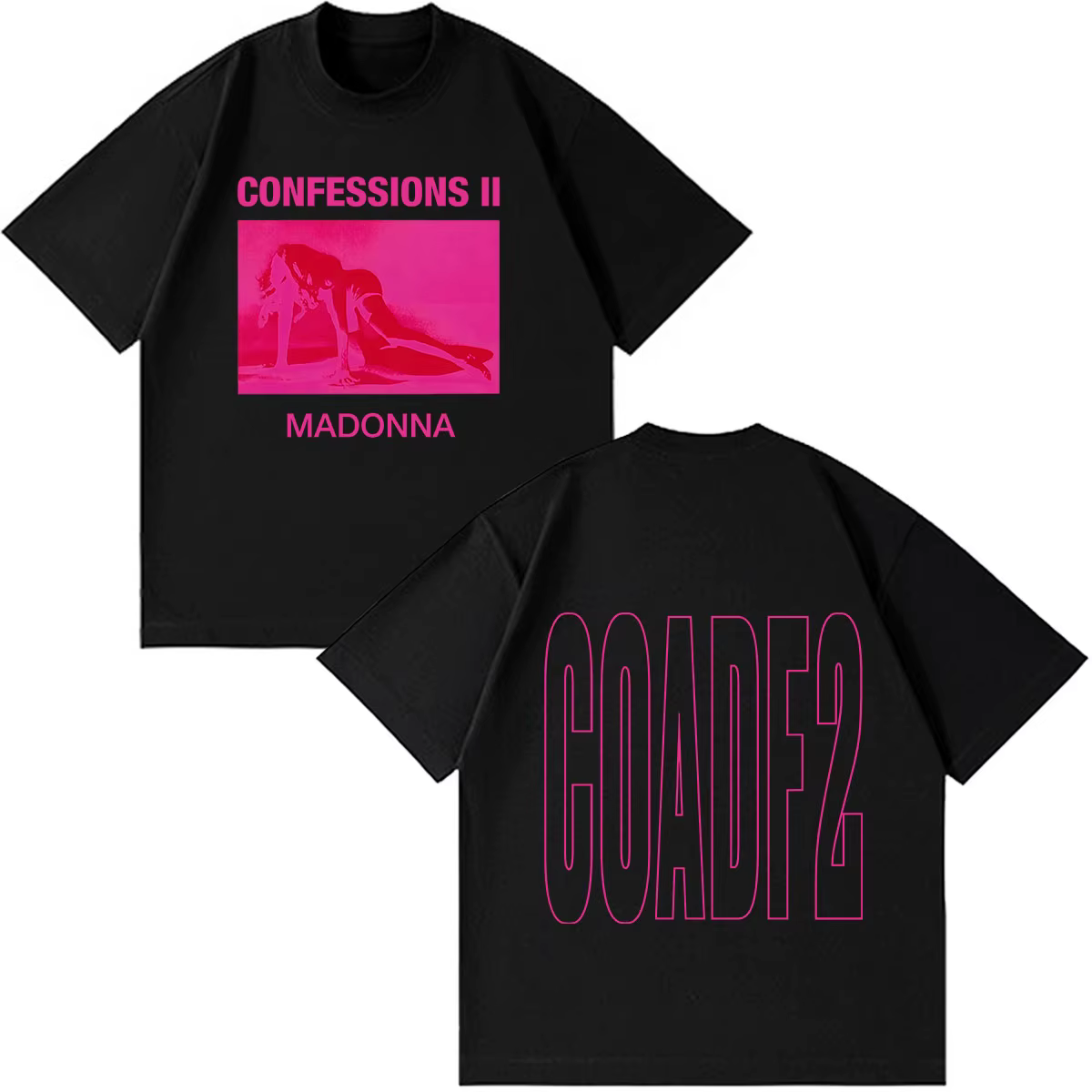 T-shirts graphiques Madonna CONFESSIONS II Album Tour 2026 pour hommes et femmes, T-shirt mode décon