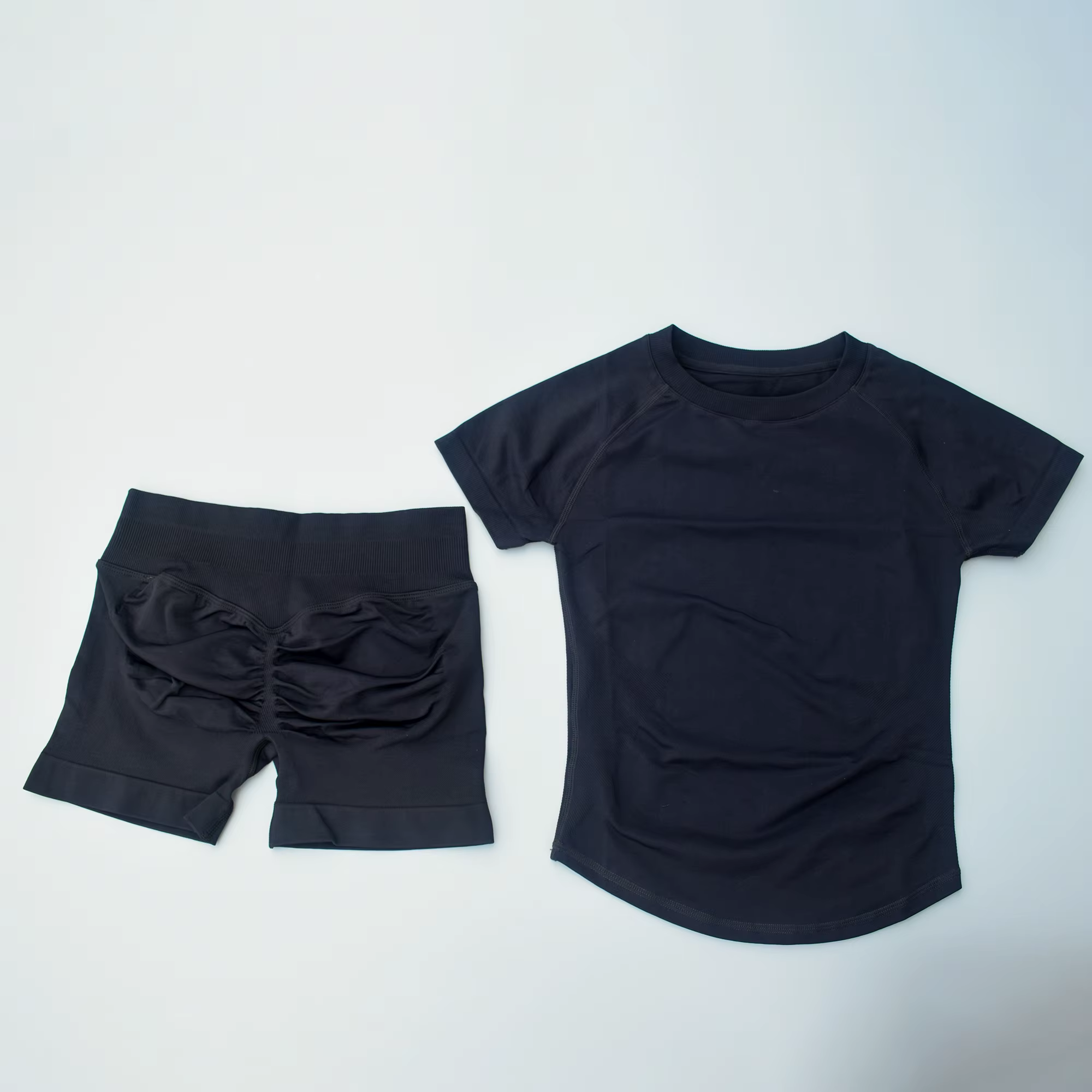 Ensemble de sport AURASHARK 2 pièces, vêtements de yoga sans couture à manches courtes, ensemble de 