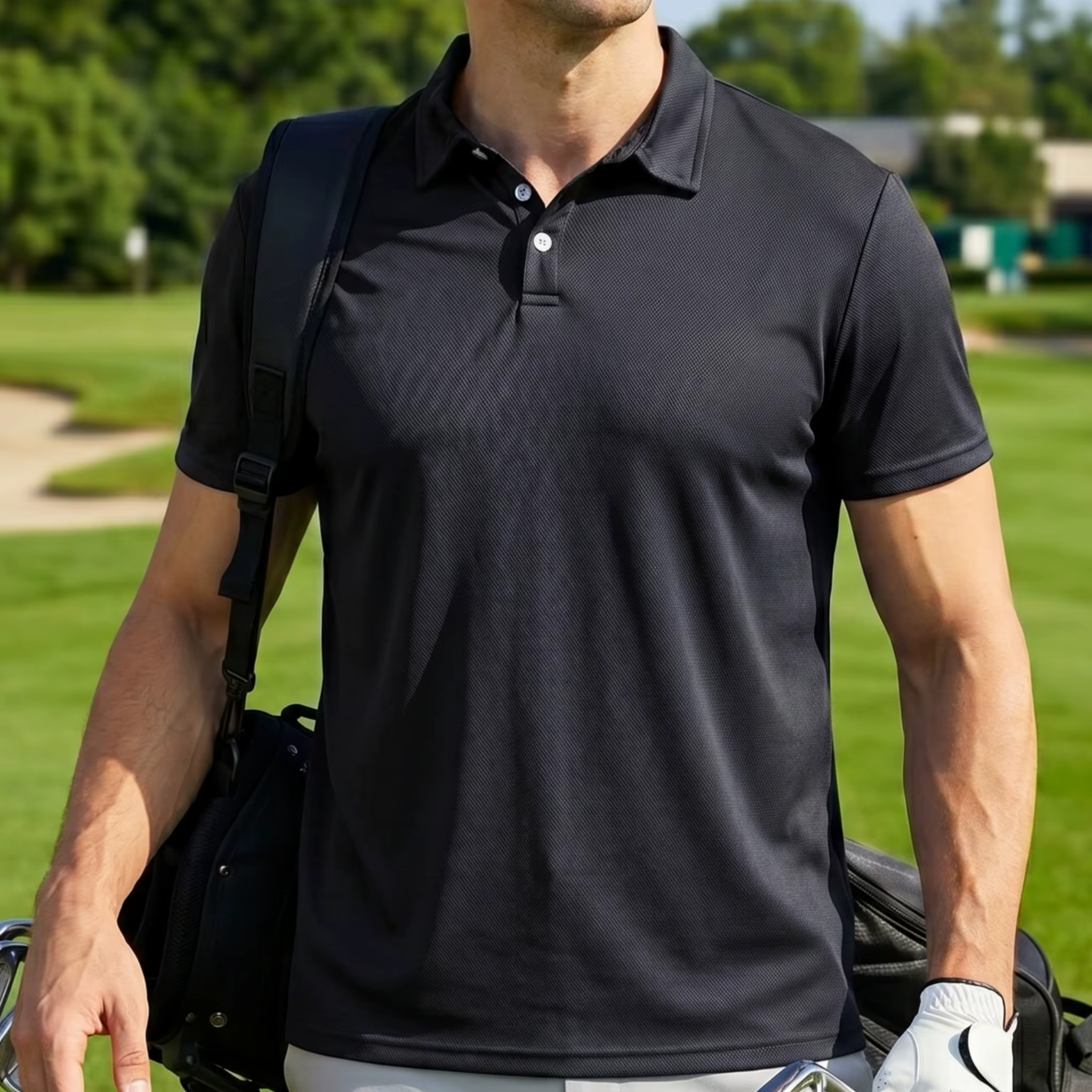 Chemises de golf pour hommes à manches courtes, performance estivale, séchage rapide, 100% polyester