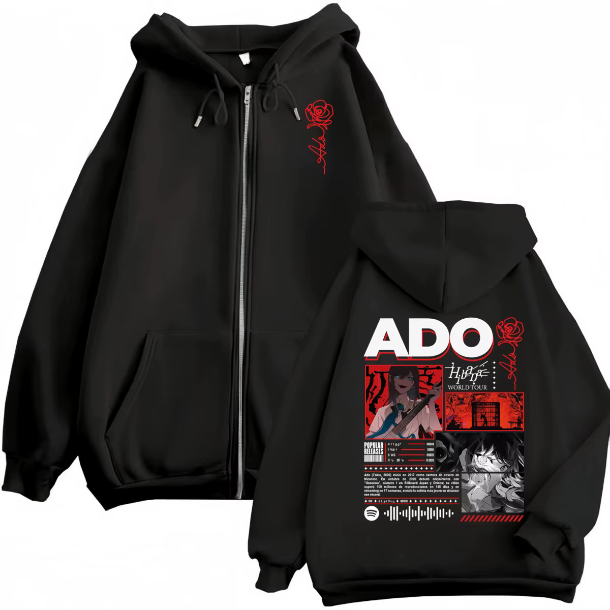 Chanteur Ado Hibana World Tour 2025 sweat à capuche avec fermeture éclair Harajuku Style japonais sw