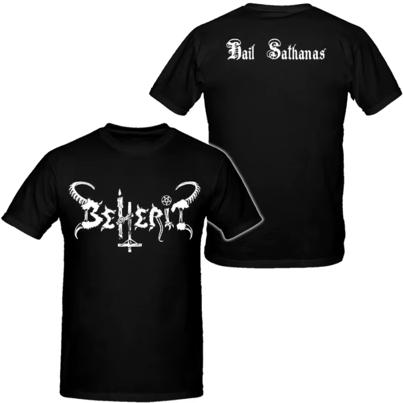 Beherit T-shirts Hip Hop pour Hommes, T-shirt en Coton Unisexe à Manches Courtes, Marque de Mode Est