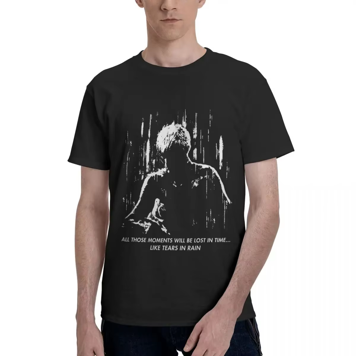 T-shirt à manches courtes pour hommes et femmes, Blade Runner, Like Tears in Rain, Round Neck Respze