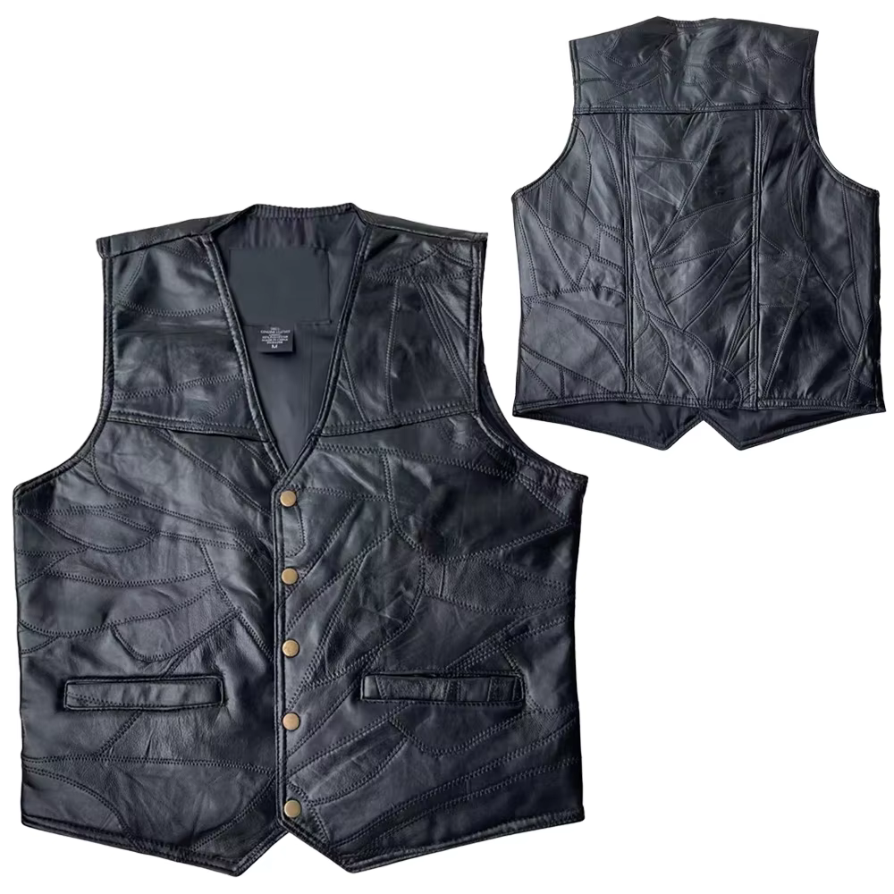 Veste de Moto Vintage homme en cuir véritable Racer rétro Moto gilet vêtements motard Moto gilet bro